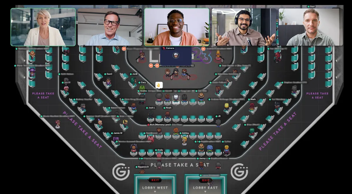 A screenshot of an auditorium