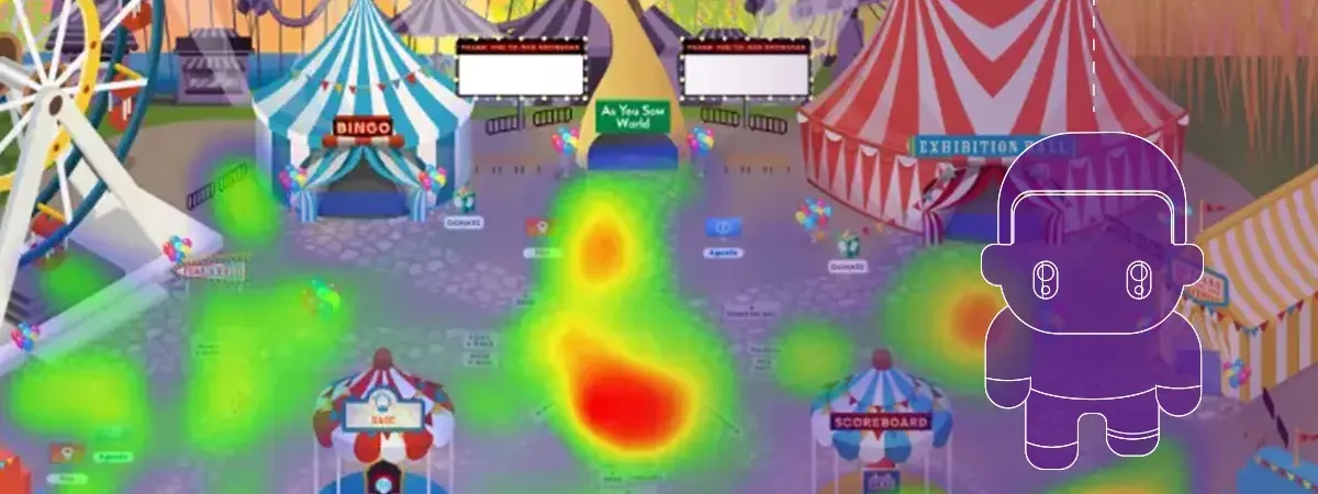 An image of a heatmap at a virtual fairground